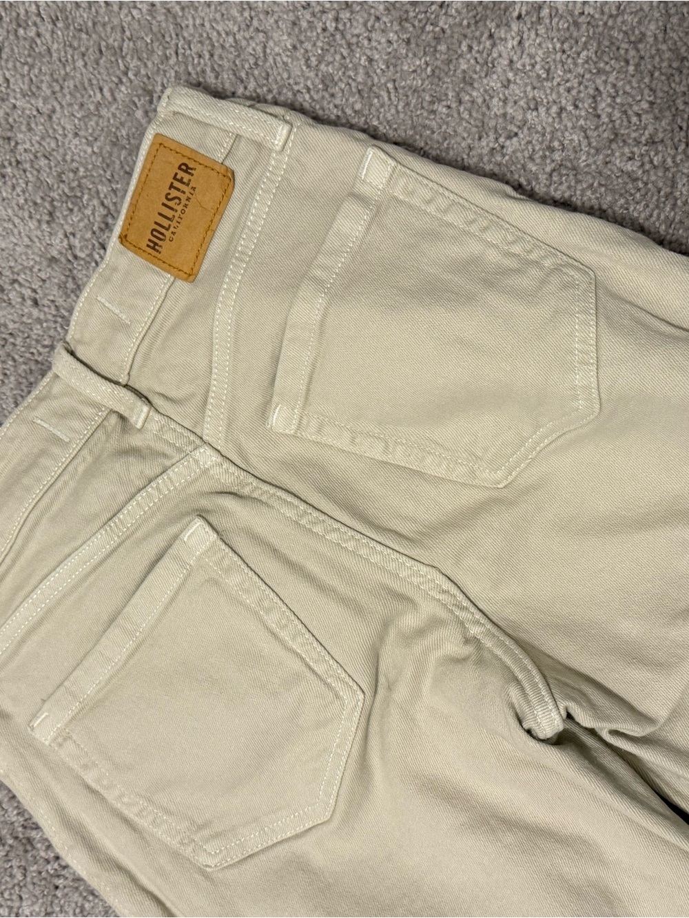 Hollister Neutral Cream Button-Fly Jeans